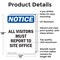 Signmission All Visitors Must Report To Site Office OSHA Notice Sign, Aluminum, 12in W x 18in L, 2PK OS-2PACK-NS-A-1218-V-15243 - alternate 5